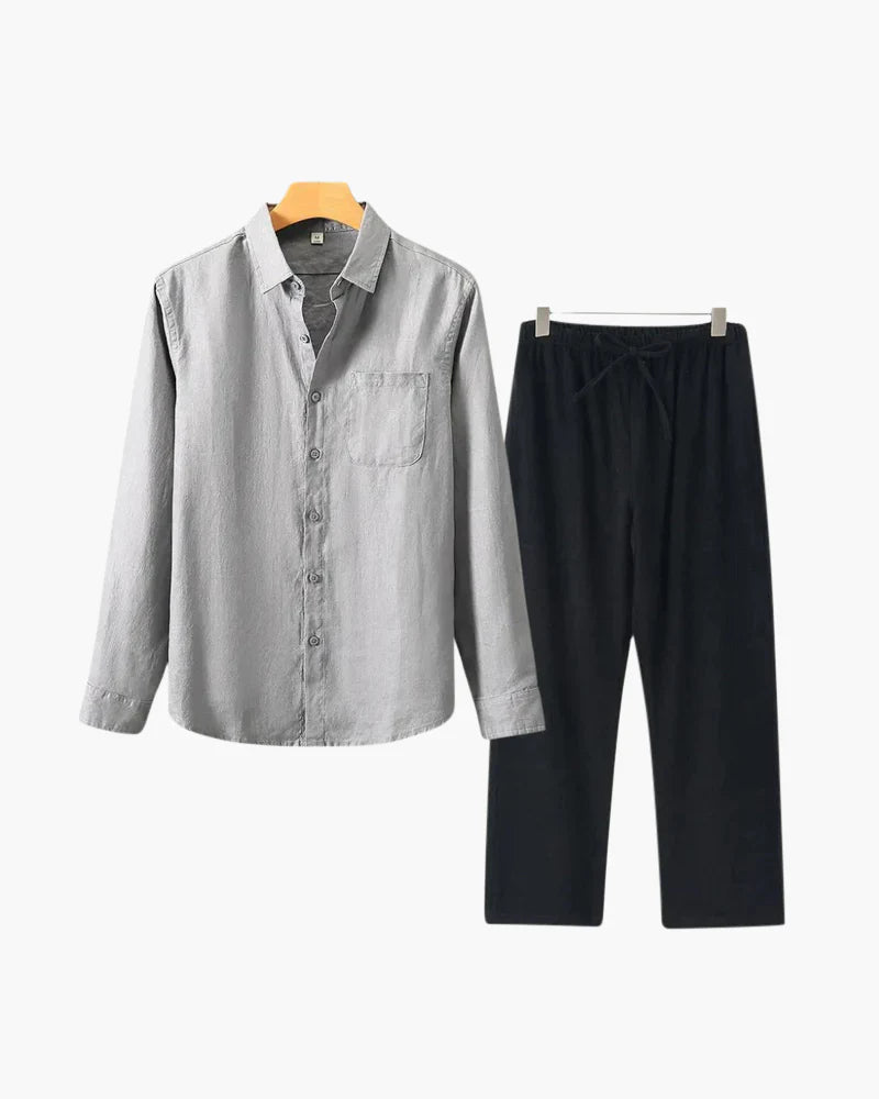 Proper Noble Linen Combo Long Sleeve