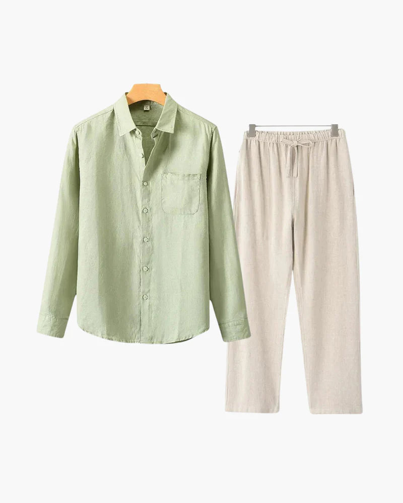 Proper Noble Linen Combo Long Sleeve