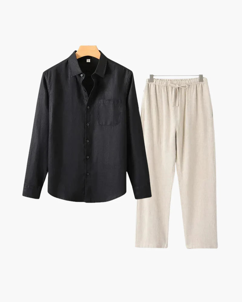 Proper Noble Linen Combo Long Sleeve