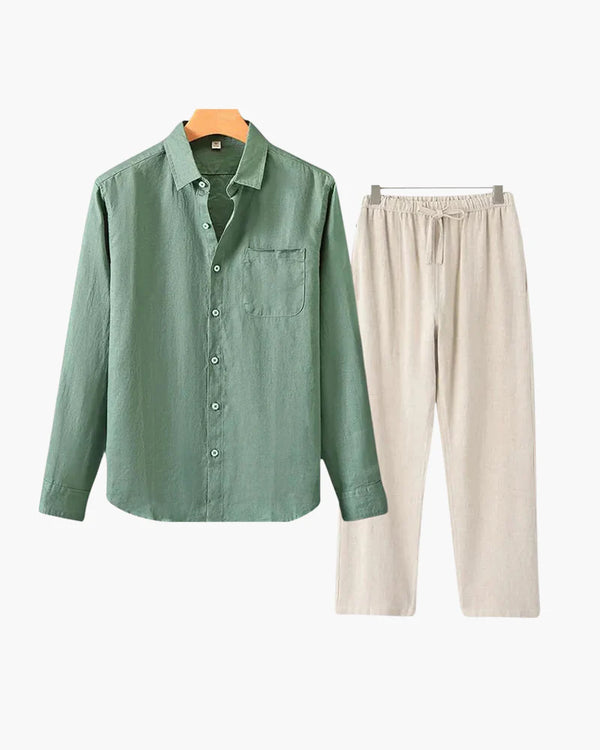 Proper Noble Linen Combo Long Sleeve