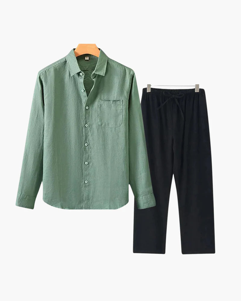 Proper Noble Linen Combo Long Sleeve