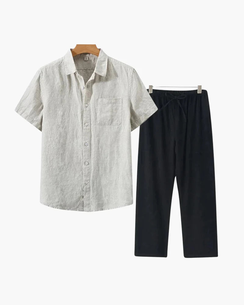 Proper Noble Linen Combo Short Sleeve