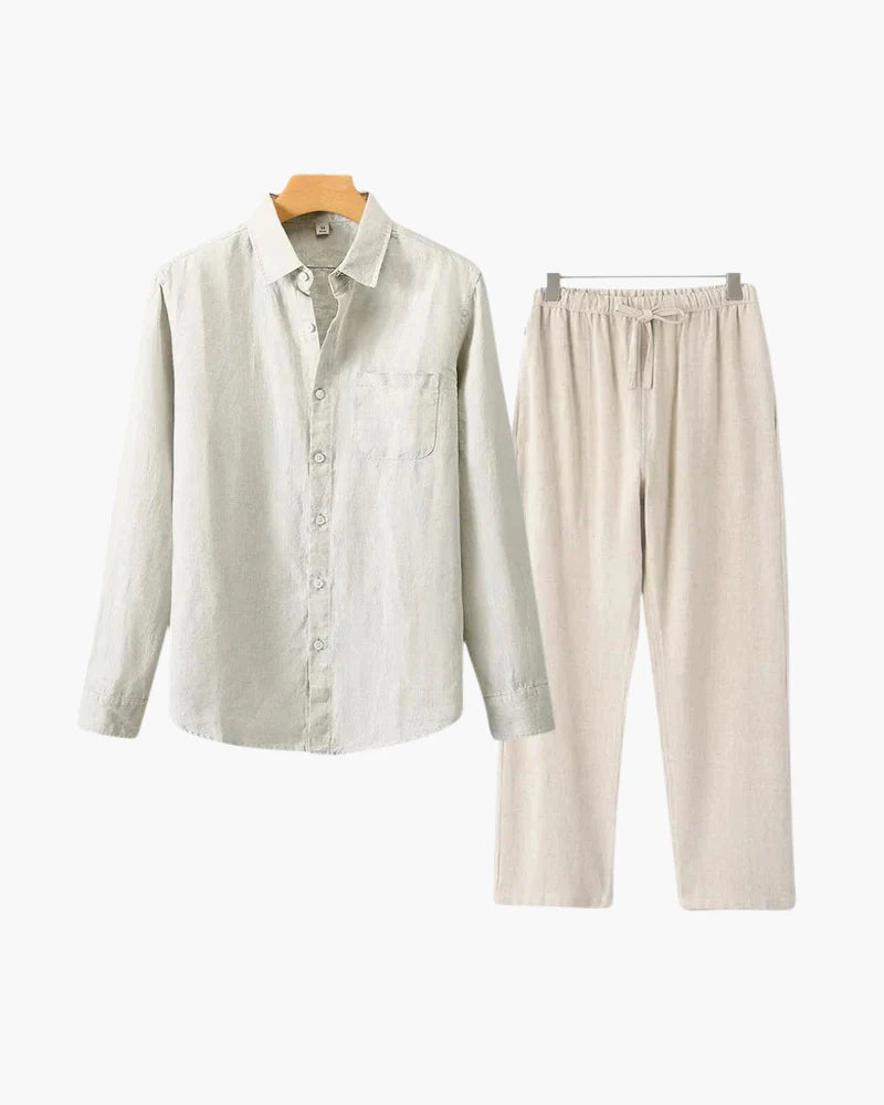 Proper Noble Linen Combo Long Sleeve