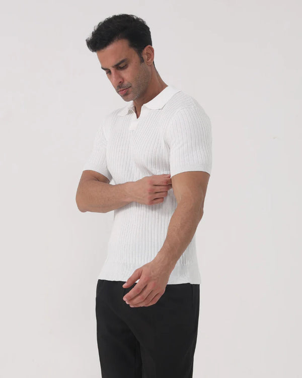 Florence Ribbed Cotton Polo hover image