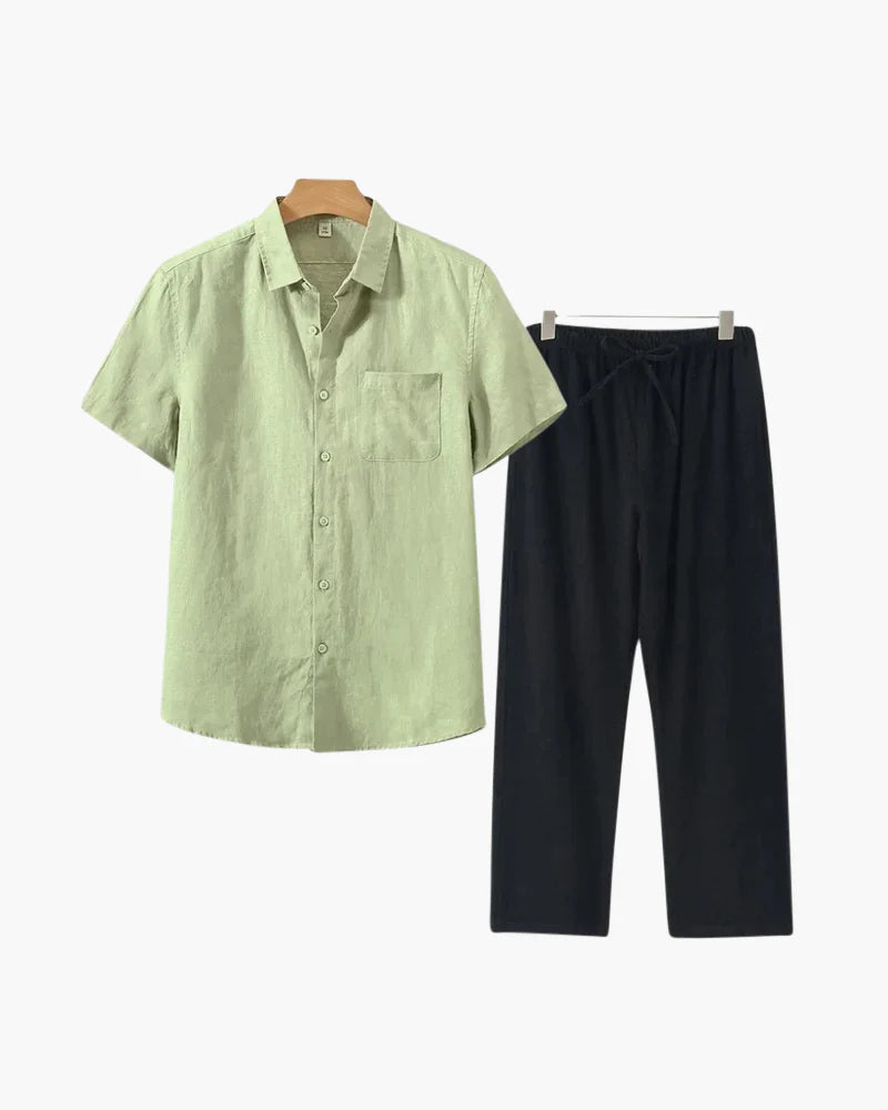 Proper Noble Linen Combo Short Sleeve