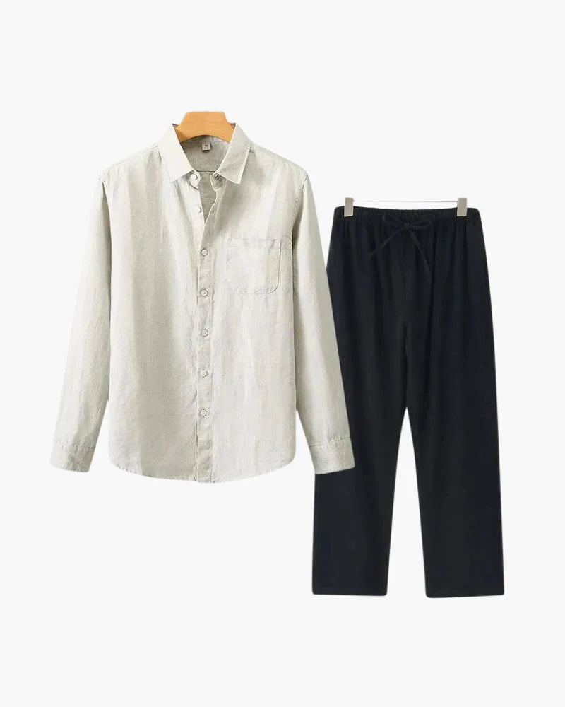 Proper Noble Linen Combo Long Sleeve