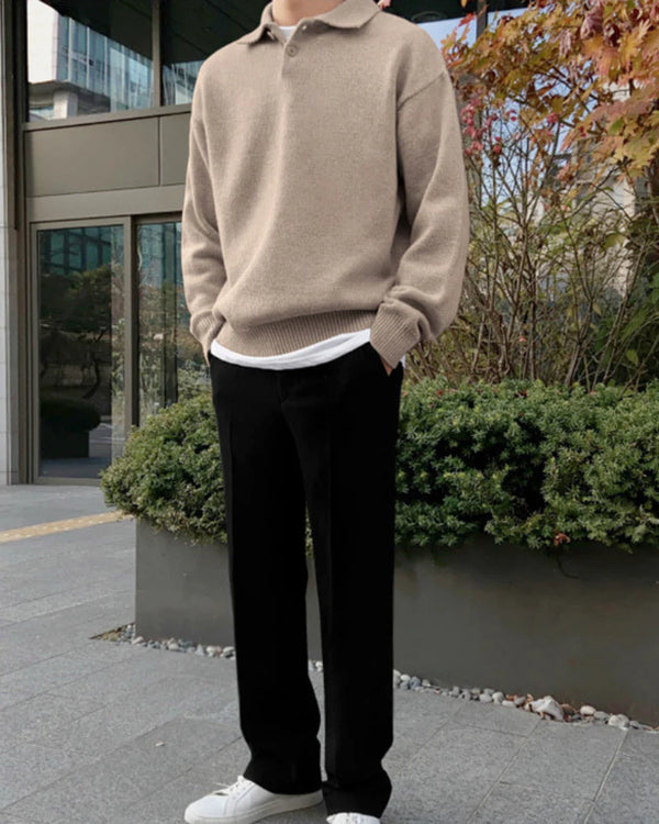Woolen Button Half Zip hover image