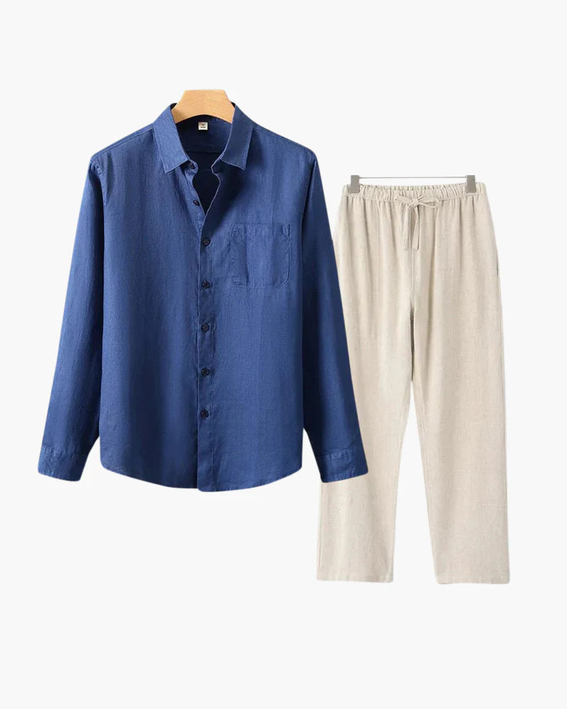 Proper Noble Linen Combo Long Sleeve