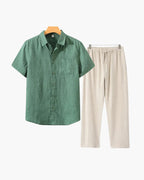 Proper Noble Linen Combo Short Sleeve