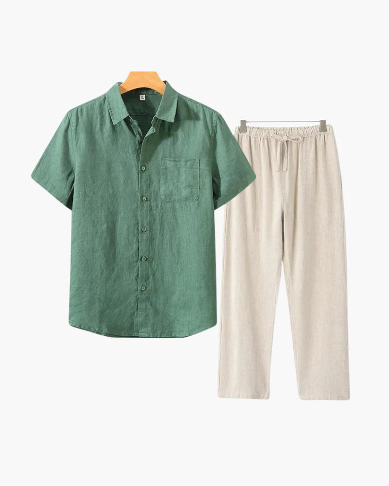 Proper Noble Linen Combo Short Sleeve