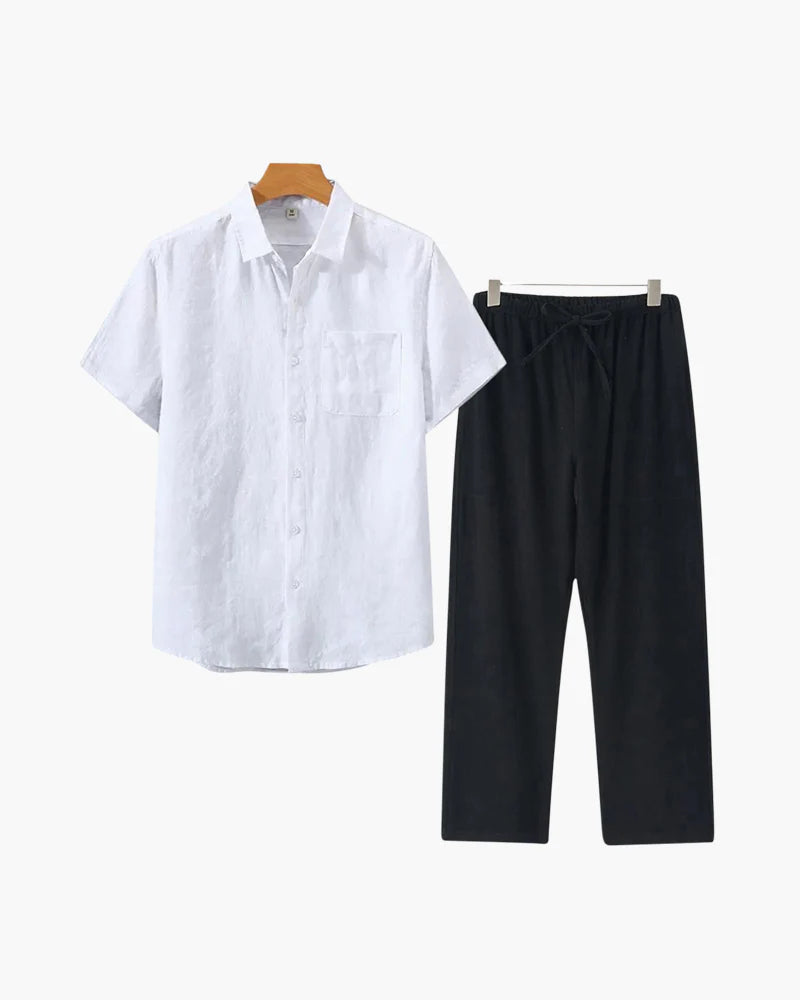 Proper Noble Linen Combo Short Sleeve