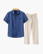 Proper Noble Linen Combo Short Sleeve