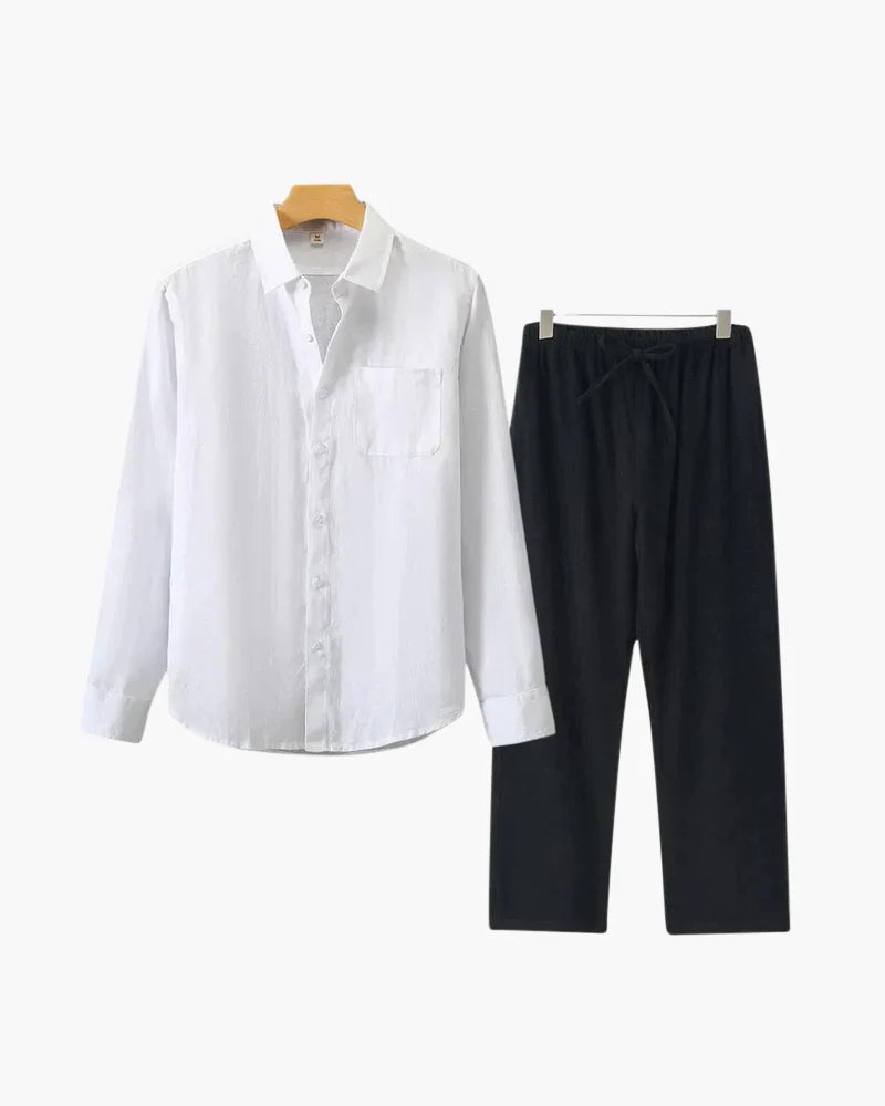 Proper Noble Linen Combo Long Sleeve