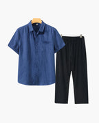 Proper Noble Linen Combo Short Sleeve