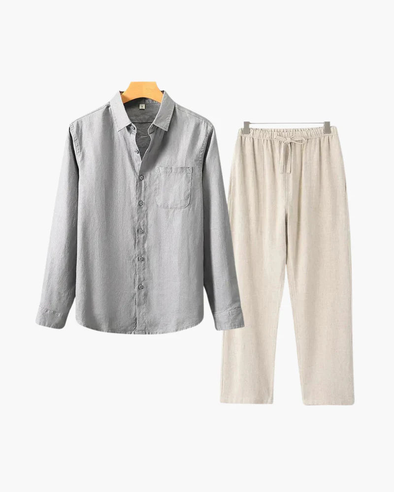Proper Noble Linen Combo Long Sleeve