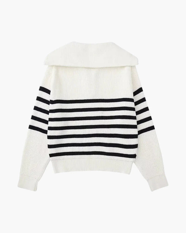 Striped Zip Up Sweater hover image