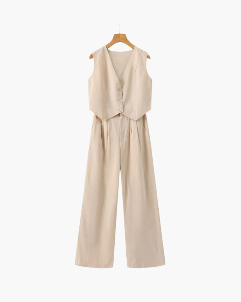 Classy Lady Linen Two-piece Set
