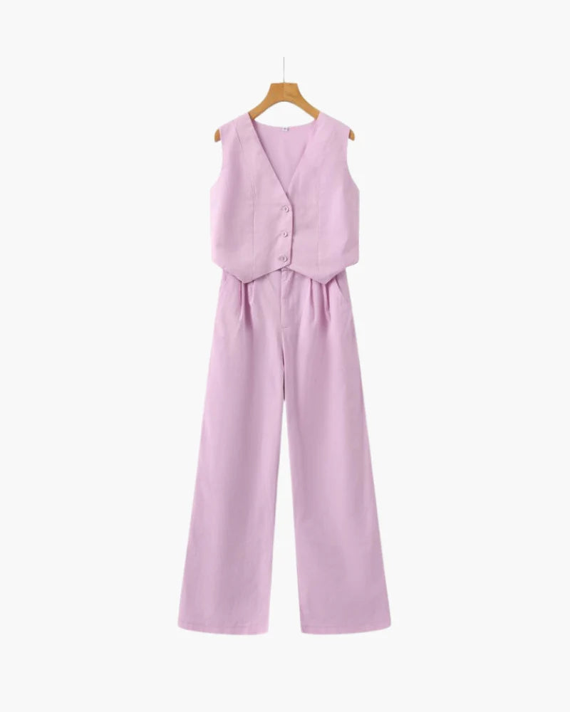 Classy Lady Linen Two-piece Set