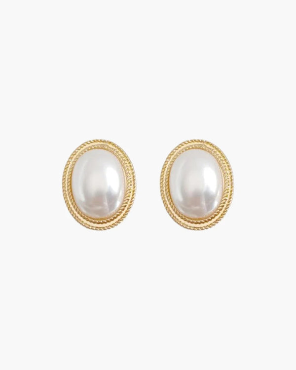 Radiance Oval Pearl Studs