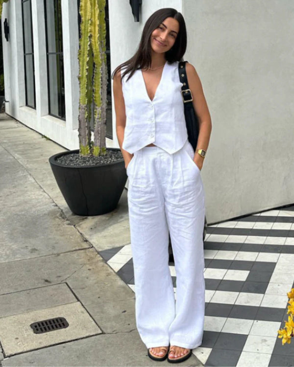 Classy Lady Linen Two-piece Set hover image