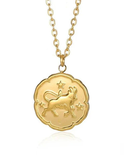 Zodiac Sign Necklace Gold