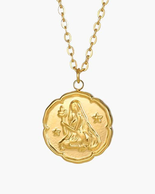 Zodiac Sign Necklace Gold